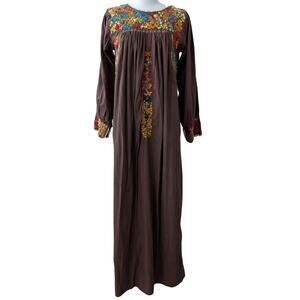 Marisol Hand Embroidered Cotton Vintage Maxi Dress